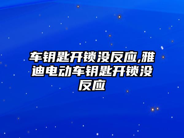 車鑰匙開鎖沒反應,雅迪電動車鑰匙開鎖沒反應