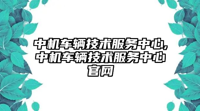 中機車輛技術服務中心,中機車輛技術服務中心官網