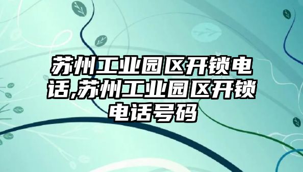 蘇州工業(yè)園區(qū)開鎖電話,蘇州工業(yè)園區(qū)開鎖電話號(hào)碼