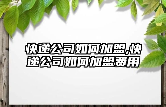 快遞公司如何加盟,快遞公司如何加盟費(fèi)用