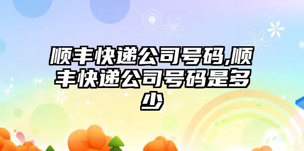 順豐快遞公司號碼,順豐快遞公司號碼是多少