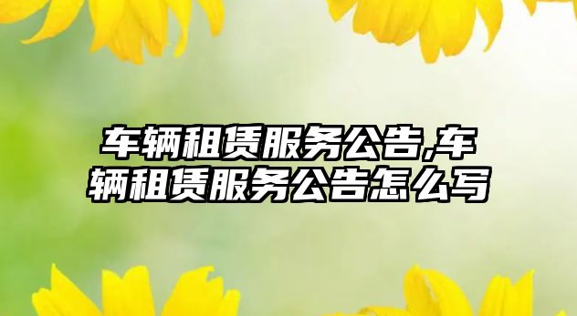 車輛租賃服務(wù)公告,車輛租賃服務(wù)公告怎么寫