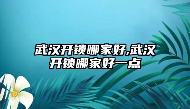 武漢開鎖哪家好,武漢開鎖哪家好一點