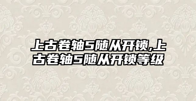 上古卷軸5隨從開鎖,上古卷軸5隨從開鎖等級