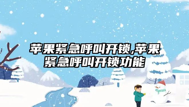 蘋果緊急呼叫開鎖,蘋果緊急呼叫開鎖功能