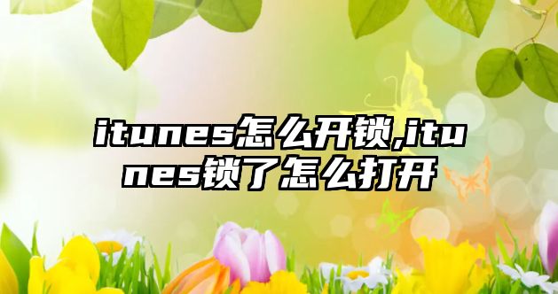 itunes怎么開鎖,itunes鎖了怎么打開