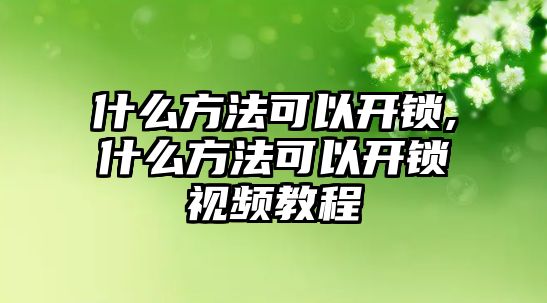 什么方法可以開鎖,什么方法可以開鎖視頻教程