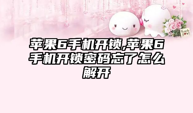 蘋果6手機開鎖,蘋果6手機開鎖密碼忘了怎么解開