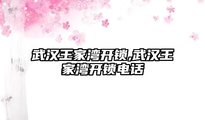 武漢王家灣開鎖,武漢王家灣開鎖電話