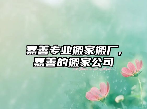 嘉善專業搬家搬廠,嘉善的搬家公司